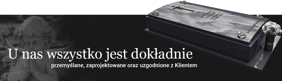 Klasyczny ekskluzywny nagrobek granitowy we Wrocławiu